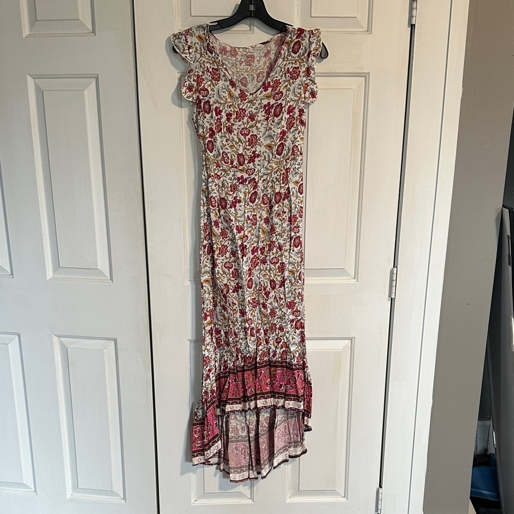 SHEIN pink and gold high to low dress size small